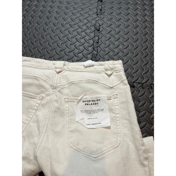 NEW Good American GOOD WAIST PALAZZO Bone Color‎ Wide Leg Size 15 - Picture 6 of 9